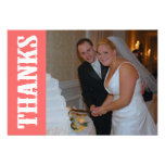 Thanks Shoot Out Thank You Notecard (Coral) Personalized Announcement