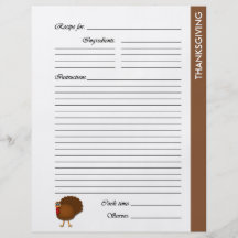 THANKSGIVING 2-sided Recipe Pages Custom Flyer