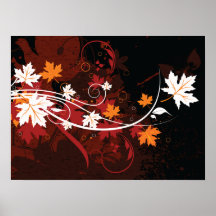 Thanksgiving autumn leaves-maple custom products posters