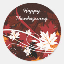 Thanksgiving autumn leaves-maple custom products round stickers