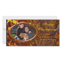 Thanksgiving Autumn Photo Card, Custom Greeting