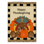 Thanksgiving Bear Holiday greeting card cards