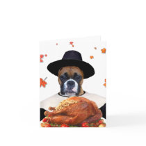 Thanksgiving boxer dog notecard