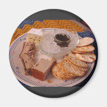 Thanksgiving Brie Caviar Duck Pate Refrigerator Magnet