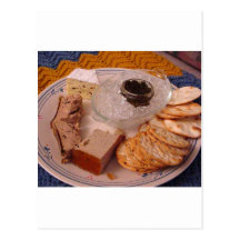 Thanksgiving Brie Caviar Duck Pate Postcard