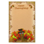 Thanksgiving Cartoon Turkey Pilgrim Customized Stationery