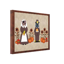 Thanksgiving Cats Gallery Wrapped Canvas