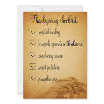 Thanksgiving Checklist - Invitation