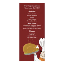 Thanksgiving Chef Turkey Day Customized Menu Invitation
