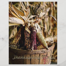 Thanksgiving Corn or Maize Basket Flyer Design