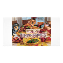 Thanksgiving Dachshunds Photo Cards