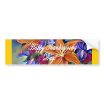 Thanksgiving Day Flowers & Pears Painting - Multi Bumper Sticker