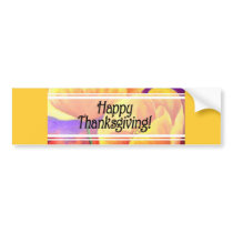 Thanksgiving Day Flowers & Poppy Painting - Multi Bumper Sticker