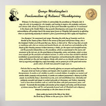 Thanksgiving Day Proclamation by George Washington Print