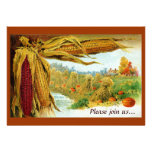 Thanksgiving de cru de maïs et de citrouilles invitations