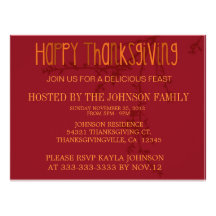 Thanksgiving Dinner Invitation