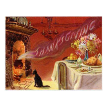 Thanksgiving Dinner Vintage Postcard