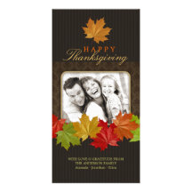 Thanksgiving Fall Leaves photo card