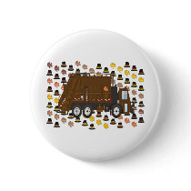Thanksgiving Garbage Truck November Pinback Button