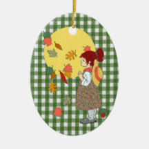 Thanksgiving Gingham Christmas Ornament