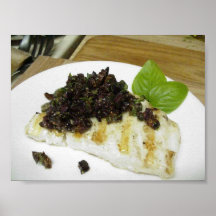 Thanksgiving Grilled Cod Fig Taupenade Poster
