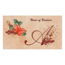 Thanksgiving Monogram Letter A Business Card