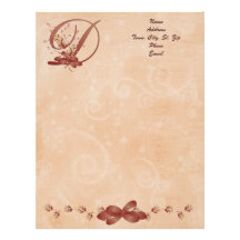 Thanksgiving Monogram Letter D Letterhead