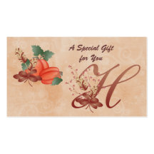 Thanksgiving Monogram Letter H Gift Card Business Card Templates