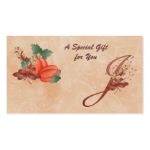 Thanksgiving Monogram Letter J Gift Card Business Card Template