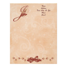 Thanksgiving Monogram Letter J Letterhead