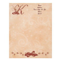 Thanksgiving Monogram Letter K Letterhead