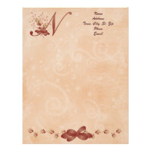 Thanksgiving Monogram Letter N Letterhead