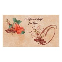 Thanksgiving Monogram Letter O Gift Card Business Cards