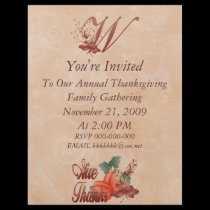 Thanksgiving Monogram W Flyer, Alphabet flyers