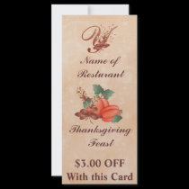 Thanksgiving Monogram Y Rack Card /Resturant rack cards