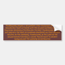 THANKSGIVING ORIGINS 3 BUMPER STICKERS