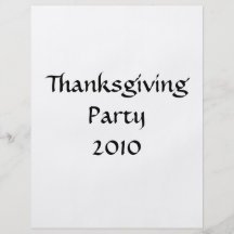 Thanksgiving Party 2010 Stylish Black White Custom Flyer