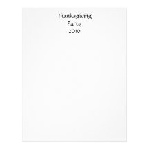 Thanksgiving Party 2010 Stylish Black White Custom Custom Letterhead