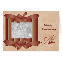 Thanksgiving Photo Monogram A Template Greeting Card