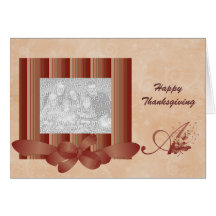 Thanksgiving Photo Monogram A Template Greeting Cards