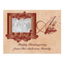 Thanksgiving Photo Monogram A Template Postcard