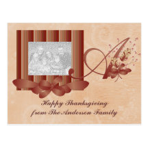 Thanksgiving Photo Monogram A Template Postcard