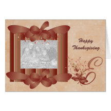 Thanksgiving Photo Monogram E Template Greeting Cards