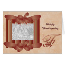 Thanksgiving Photo Monogram F Template Cards