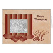 Thanksgiving Photo Monogram H Template Greeting Card