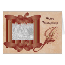 Thanksgiving Photo Monogram J Template Cards
