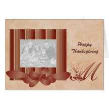 Thanksgiving Photo Monogram M Template Card