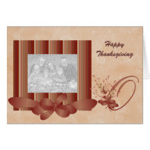 Thanksgiving Photo Monogram O Template Greeting Card