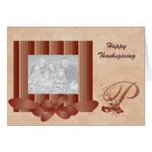 Thanksgiving Photo Monogram P Template Greeting Card