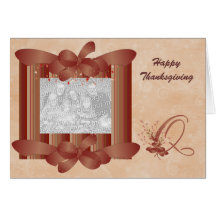 Thanksgiving Photo Monogram Q Template Greeting Card